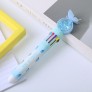 Ручка шариковая многоцветная детская для школы, 10 цветов, голубая