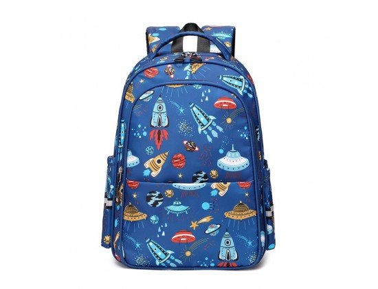 Рюкзак для школы для мальчика и девочки / школьный рюкзак ViviSecret синий с ракетами, рюкзак ортопедический, 40х30х13 см