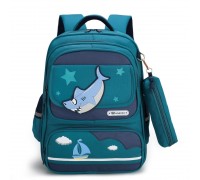 Школьный рюкзак детский HKS-Homme Kids / школьный рюкзак / детский рюкзак, темно-зеленый с акулой