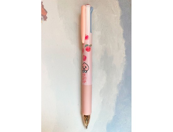 Ручка многоцветная, 4 цвета, розовая