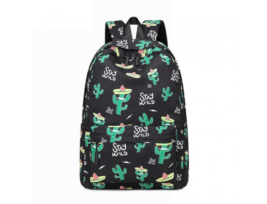 Рюкзак школьный для подростка ViviSecret, рюкзак для девочек подростков, черный с кактусами