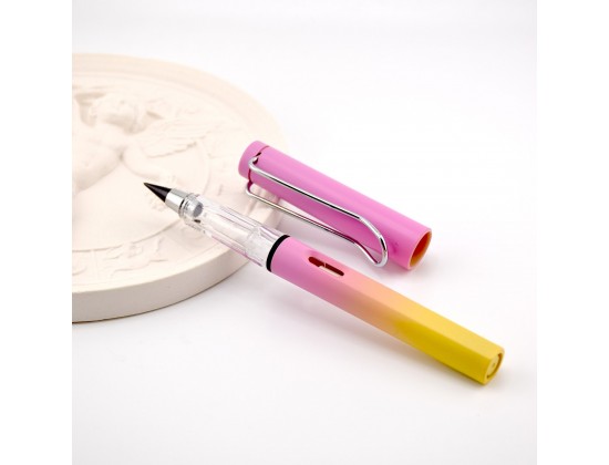 Вечный карандаш с ластиком не требующий заточки, градиент розовый/желтый