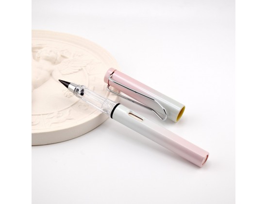 Вечный карандаш с ластиком не требующий заточки, градиент розовый/бежевый