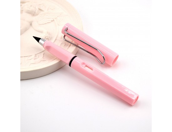 Вечный карандаш с ластиком не требующий заточки, розовый