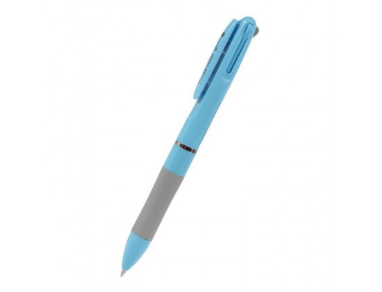 Ручка многоцветная, 3 цвета, голубая/серая