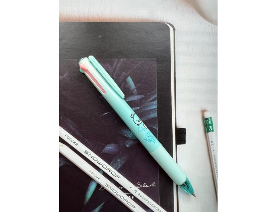 Ручка многоцветная, 4 цвета, голубая