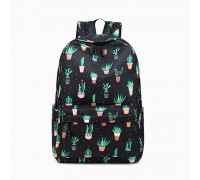 Рюкзак женский ViviSecret, черный с кактусами