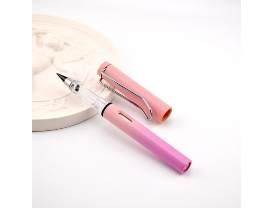 Вечный карандаш с ластиком не требующий заточки, градиент коралл/розовый