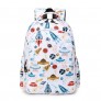 Рюкзак/ранец/портфель школьный, ViviSecret рюкзак для начальной школы, подростковый для девочки, анатомическая спинка, белый с ракетами, 40х30х13 см
