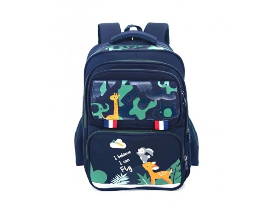 Рюкзак детский для мальчиков HKS-Homme Kids / рюкзак школьный / школьный рюкзак ортопедический, темно-синий с зеленым