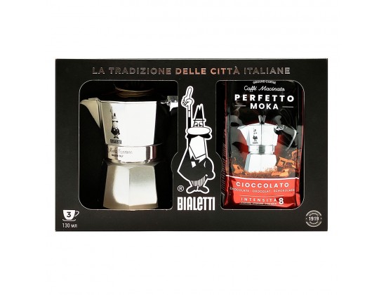 Набор Bialetti Moka Express на 3 порции + кофе Perfetto Cioccolato 250г