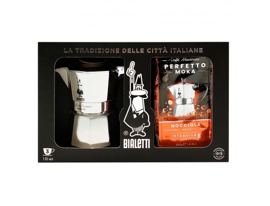 Набор Bialetti Moka Express на 3 порции + кофе Perfetto Nocciola 250г